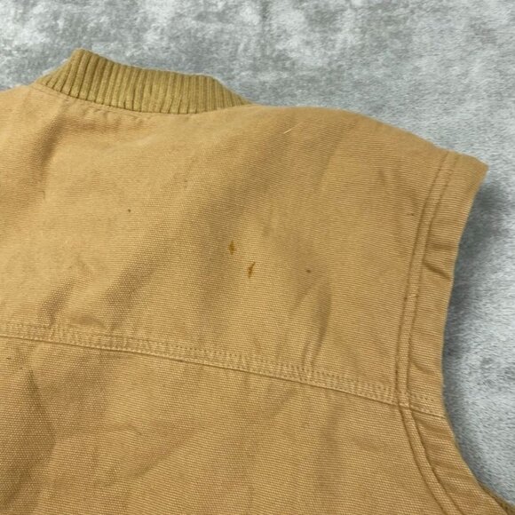 Woolrich Mens Sherpa Lined Canvas Vest XL Wheat Color Outdoor Workwear s013 - Picture 9 of 10